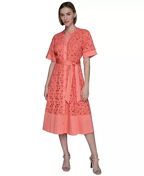 Karl Lagerfeld Paris Eyelet Dress