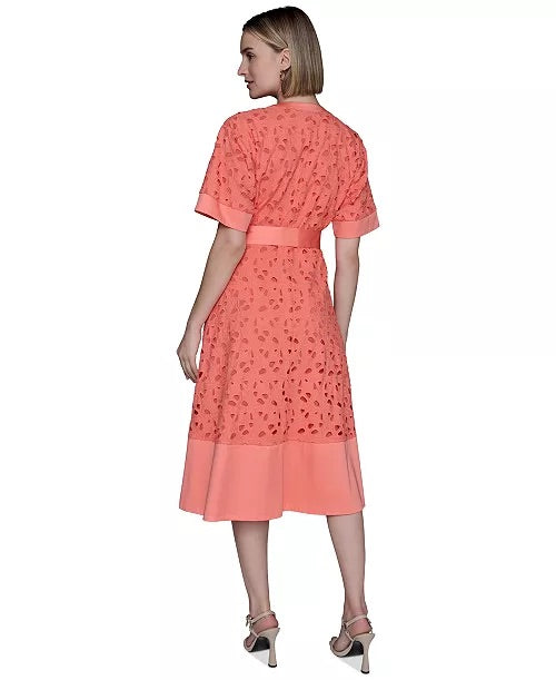 Karl Lagerfeld Paris Eyelet Dress