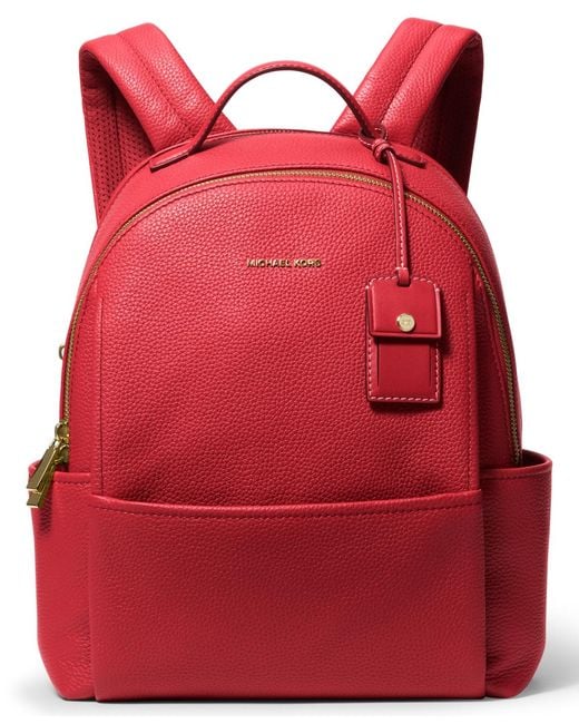 Michael Kors Red Leather Backpack