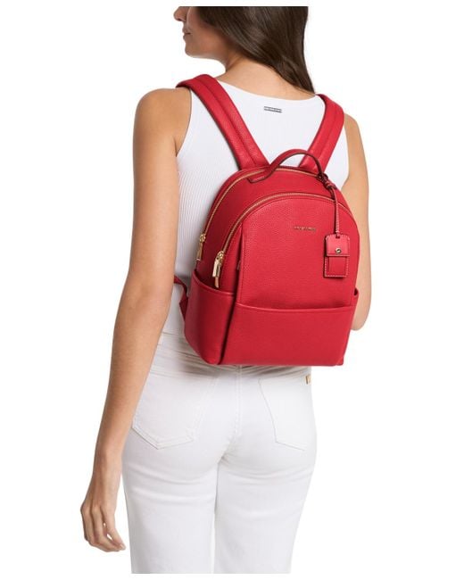 Michael Kors Red Leather Backpack
